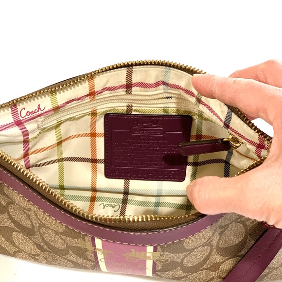 COACH Brown/Purple Small Shoulder Bag - Picture 14 of 16